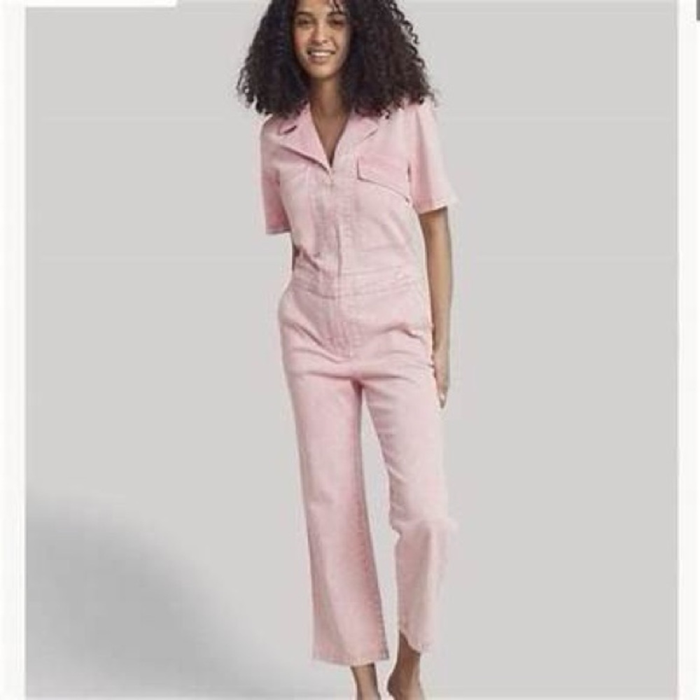 Faherty Blush Pink Short Sleeve Jumpsuit